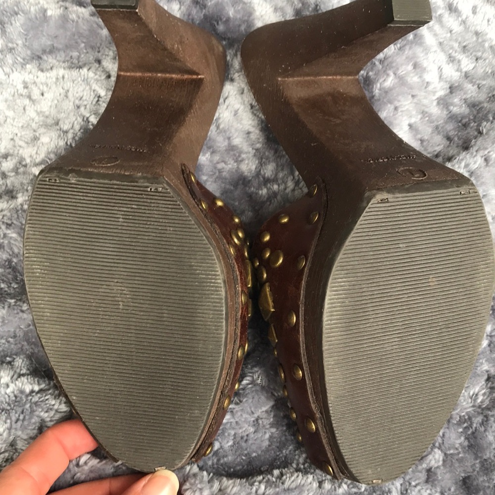 Mossimo: Brown studded open toe heels - Picture 2 of 8